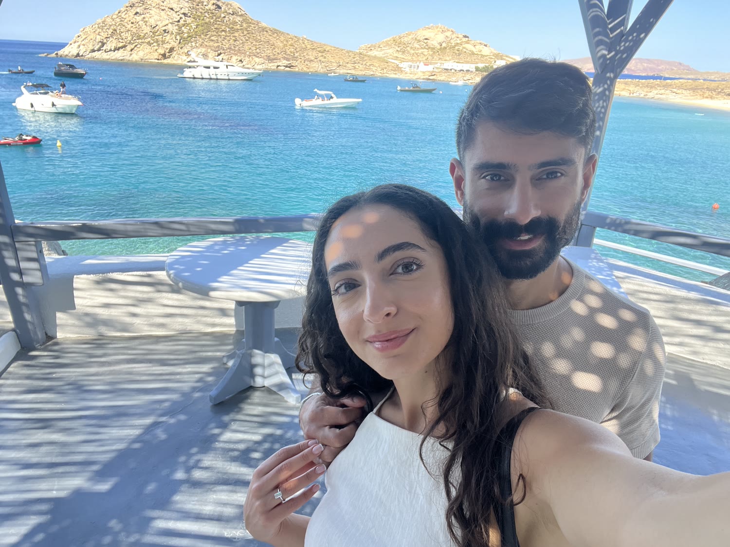 Rohan and Natalie by the sea