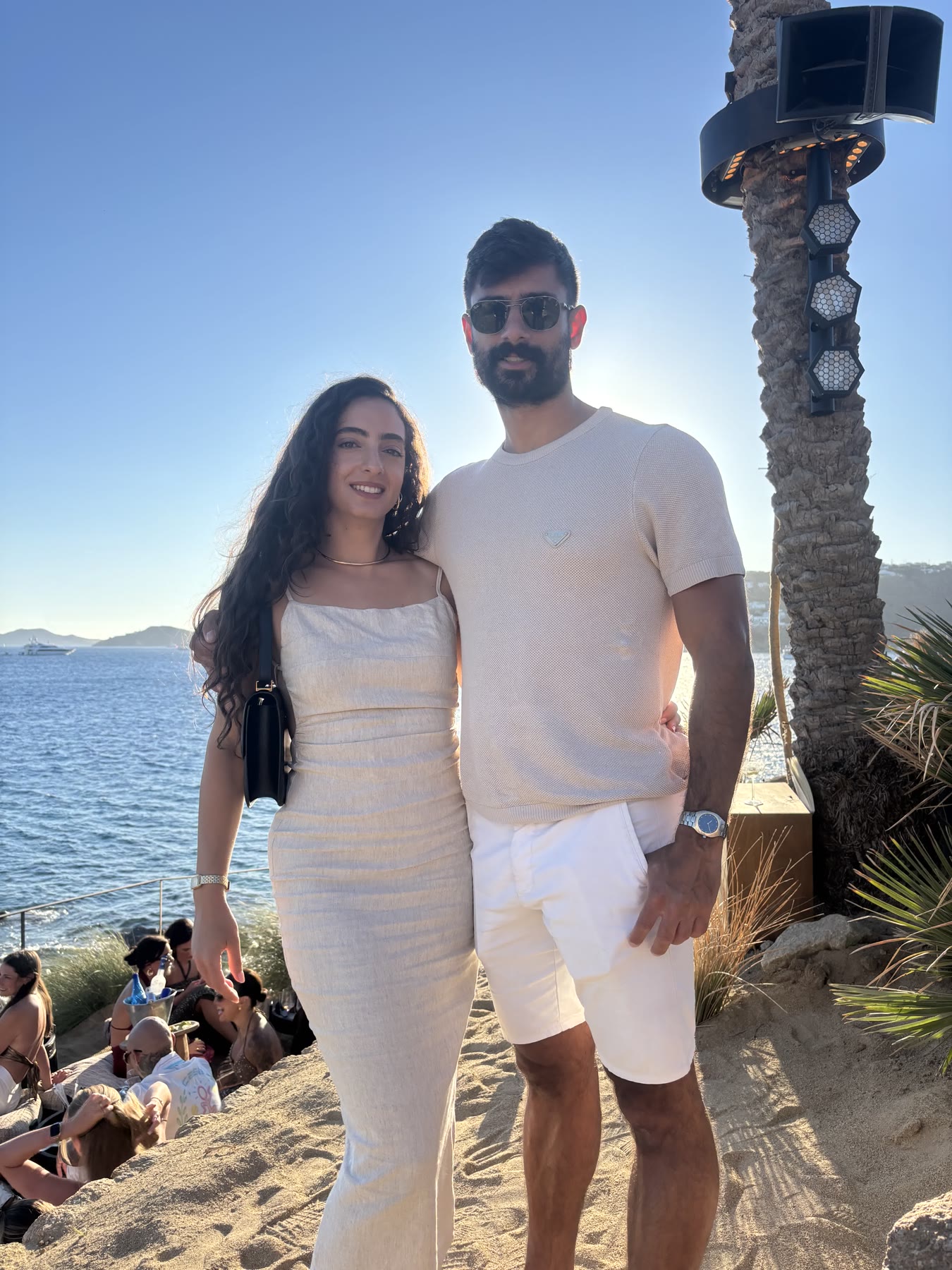 Rohan and Natalie at golden hour by the sea